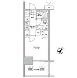 コンフォリア渋谷ウエスト 1Kの間取図画像