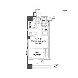 パークハビオ西新宿 1LDKの間取図画像