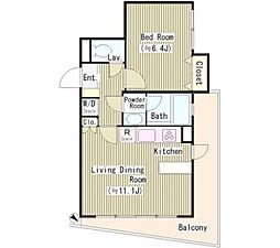 ヨークレジデンス 1LDKの間取図画像