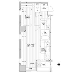 コンフォリア二番町 1LDKの間取図画像