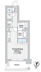 アビティグランデ砧 ワンルームの間取図画像