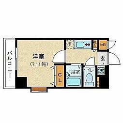 K&W西新橋 1Kの間取図画像