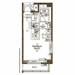 CYNTHIAFOUR-D代田橋 1Kの間取図画像