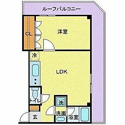 フロリスオーランティウム2 1LDKの間取図画像