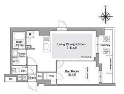 コンフォリア・リヴ文京護国寺 1LDKの間取図画像