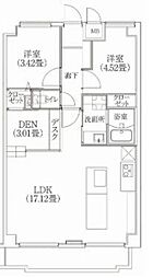 COSMOSREID学芸大学 2LDKの間取図画像