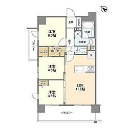 ジニア浅草 3LDKの間取図画像