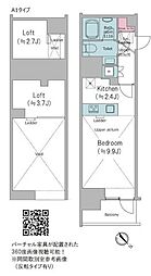 クロスレジデンス大崎 ワンルームの間取図画像