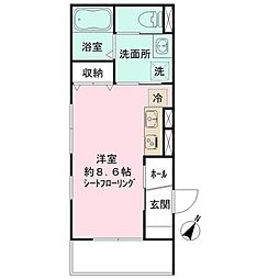 ニドラルゴ ワンルームの間取図画像
