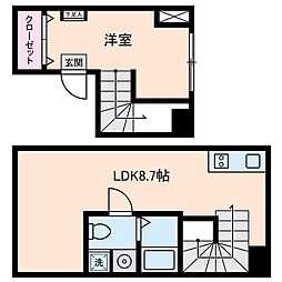 アムス西早稲田 1LDKの間取図画像