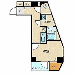 プレール・ドゥーク用賀 1Kの間取図画像