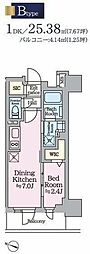 リビオメゾン西麻布 1DKの間取図画像