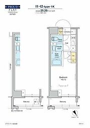 プラウドフラット清澄通り 1Kの間取図画像
