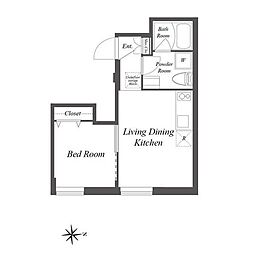 Pair新大久保 1LDKの間取図画像