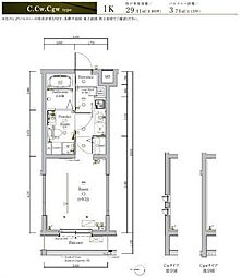 スカイコートグレース中野哲学堂 1Kの間取図画像