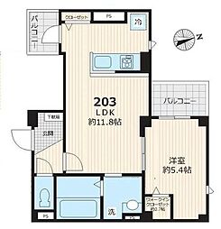 ブラン目黒本町 1LDKの間取図画像
