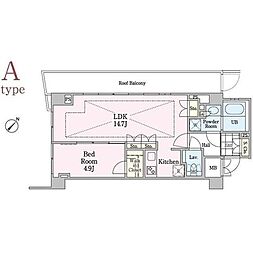 メゾン洗足池 1LDKの間取図画像