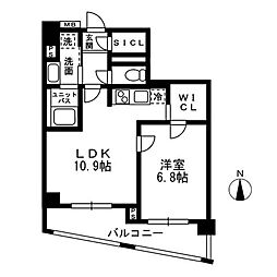 レジディア中落合-A 1LDKの間取図画像