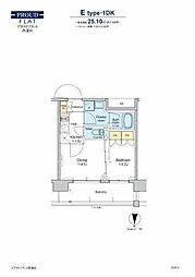プラウドフラット西蒲田 1DKの間取図画像