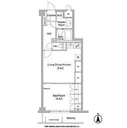 コンフォリア目黒長者丸 1LDKの間取図画像