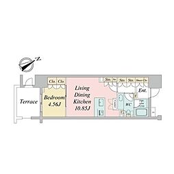 ニューシティアパートメンツトゴシ 1LDKの間取図画像