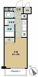 ガーラ・ヒルズ目黒東山 1Kの間取図画像