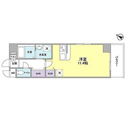 ソリッド大橋 ワンルームの間取図画像