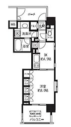ライオンズシティ白金高輪 1DKの間取図画像