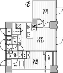 東神田テラスレジデンス 2LDKの間取図画像