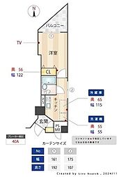 メインステージ東神田 1Kの間取図画像