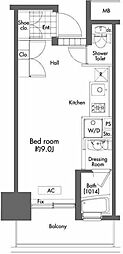 PRIMEURBAN初台 ワンルームの間取図画像