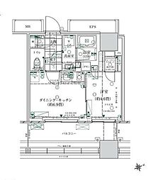 ローレルタワールネ浜松町 1DKの間取図画像