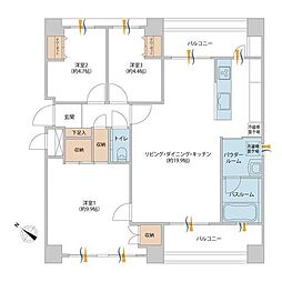 コニファーハウス 3LDKの間取図画像