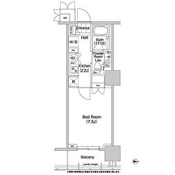コンフォリア秋葉原EAST 1Kの間取図画像