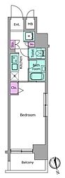レジディア銀座東 1Kの間取図画像