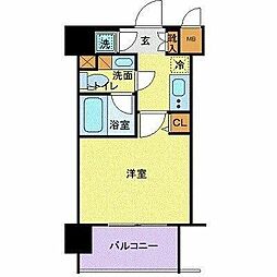 RESIDIA大森 1Kの間取図画像