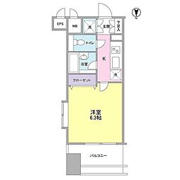 プロスペクトグラーサ広尾 1Kの間取図画像