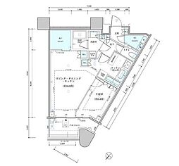 パークタワー勝どきサウス 1LDKの間取図画像
