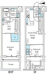 スタンズ柿の木坂 2LDKの間取図画像