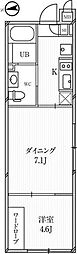ルクレ高田馬場 1LDKの間取図画像