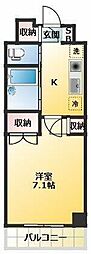 アーツ芝浦 1Kの間取図画像