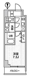 グラシアプレイス大森町 1Kの間取図画像