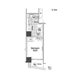 パークハビオ赤坂タワー 1Kの間取図画像