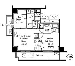 ParkAxis元浅草STAGE 2LDKの間取図画像