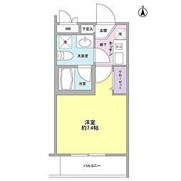 サンフラット 1Kの間取図画像
