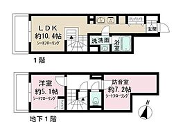 アドミラル碑文谷 1SLDKの間取図画像