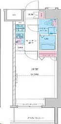 ジェノヴィア新宿グリーンヴェール 1Kの間取図画像