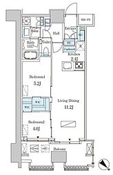レガシス中目黒 2LDKの間取図画像