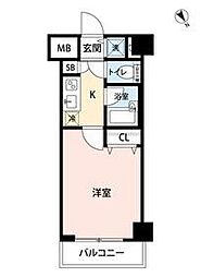 パレステュディオ新宿御苑前 1Kの間取図画像