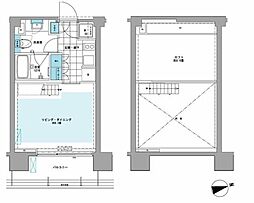 PRIMEURBANシバウラロフト 1Kの間取図画像